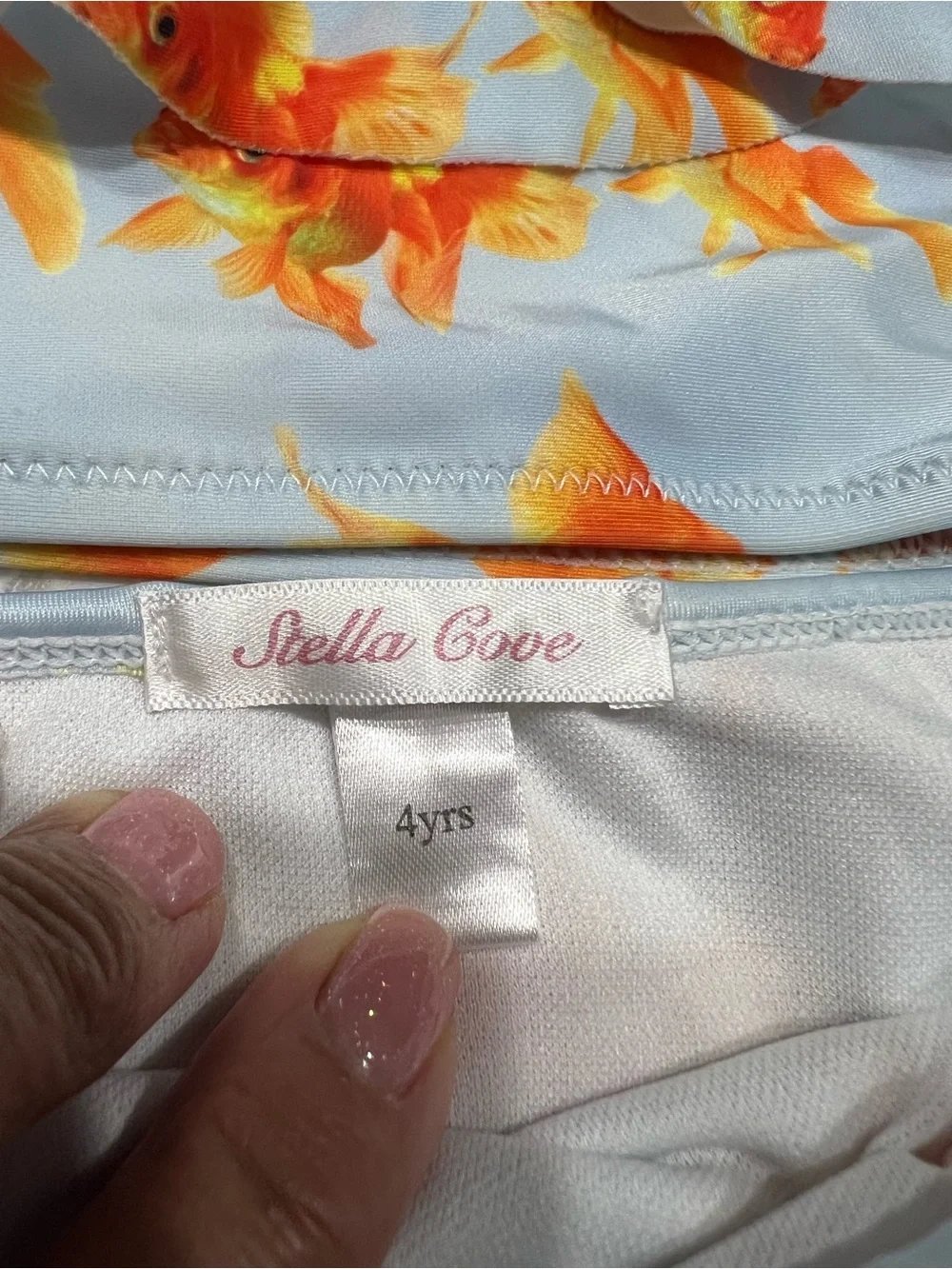 Stella Cove Light Blue Goldfish Ruffle One-Piece Swimsuit
